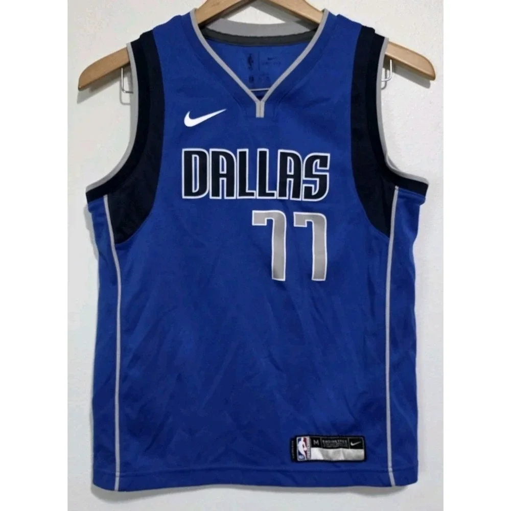 Youth Nike Luka Doncic Dallas Mavericks #77 Blue Basketball Jerseys M 10-12 EUC‎